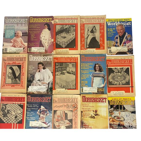 Workbasket Craft Magazine Vintage 1962 to 1993 Lot of 15 Crochet Knit Sewing - Picture 1 of 12